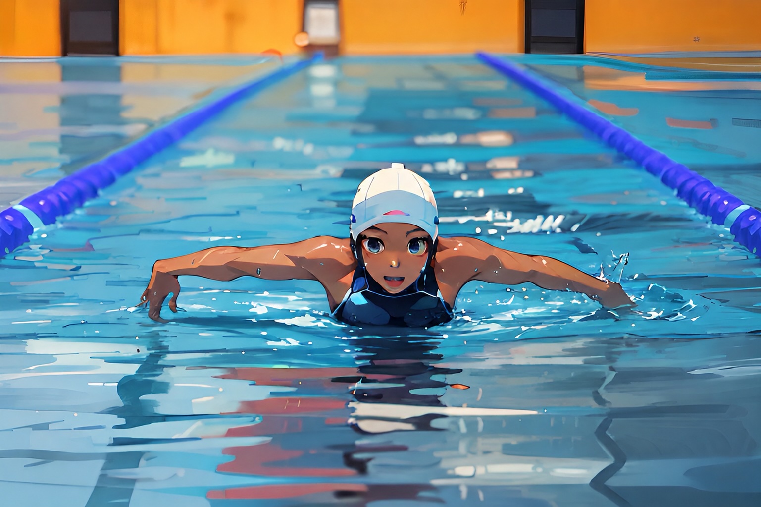 Annelin swimming